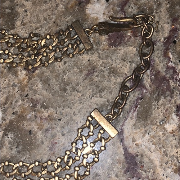 Navy and antique gold Ann Taylor necklace - Picture 2 of 3